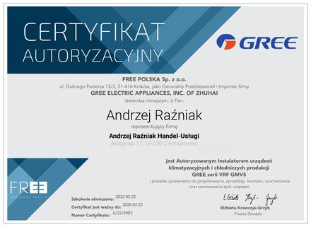 Certyfikat Gree: Certyfikat autoryzacji, Systemy GMV (VRF)