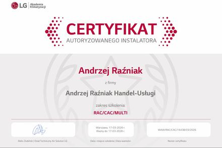 Certyfikat LG – RAC / CAC / Multi