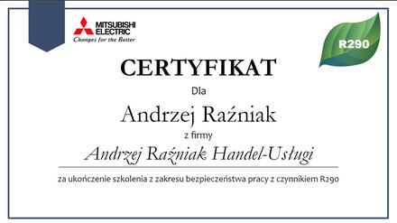 Certyfikat Mitsubishi Electric: Szkolenie, Bezpieczna praca z czynnikiem R290